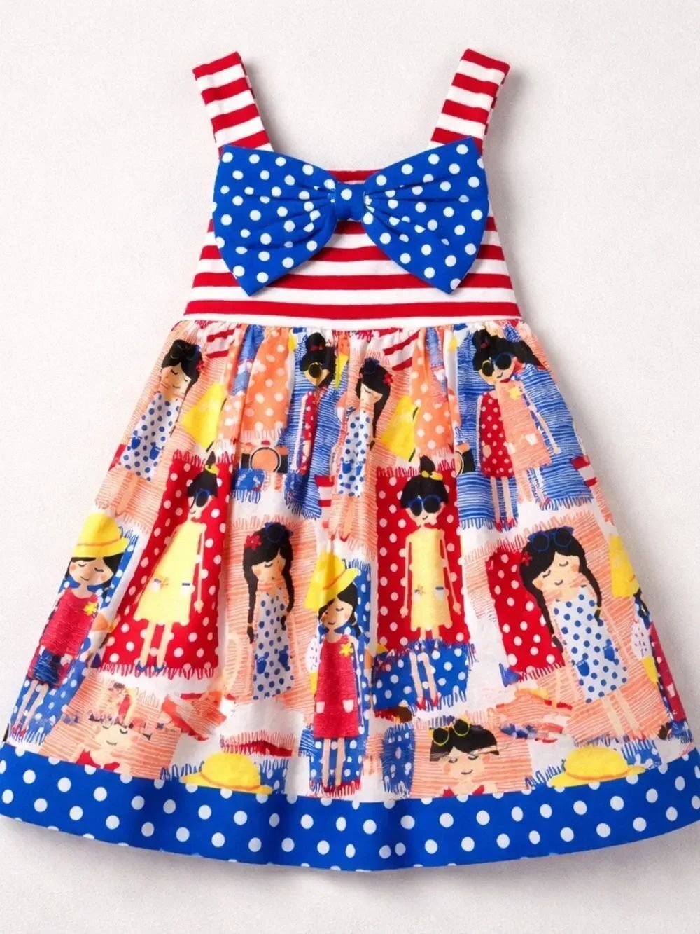 Counting Daisies Patriotic dress with woven skirt size 2T